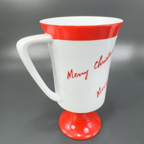 FINE SEYEI CHINA MERRY CHRISTMAS CUP MUG Footed Cups Mugs Set 2 Porcelain Japan - Picture 7 of 16